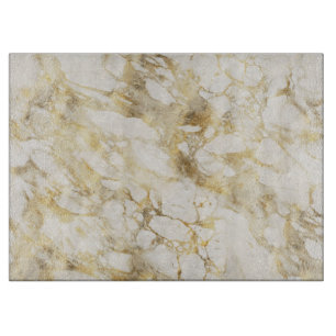 Modern White and Gold Marble Pattern Cutting Board