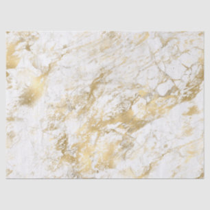 Modern White and Gold Marble Pattern Tissue Paper