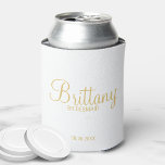 Modern White and Gold Personalised Bridesmaids<br><div class="desc">Modern Personalised Bridesmaids Gifts featuring personalised bridesmaid's name in gold modern script font style with title and wedding date in gold modern sans serif font style. Also perfect for Maid of Honour, Flower Girl, Mother of the Bride and more. Please Note: The foil details are simulated in the artwork. No...</div>