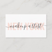 Modern white and peach makeup artist script chic