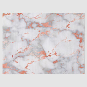Modern White and Rose Gold Marble Pattern Tissue Paper