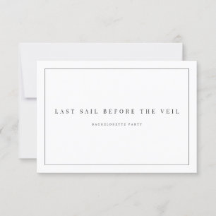 Modern White Bachelorette Party invititation Invitation