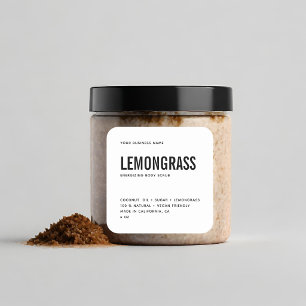 Modern white black body scrub product label