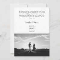 Modern White & Black Script Couple Photo Wedding