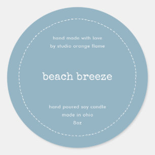 Modern White Border Candle Cosmetics Product label