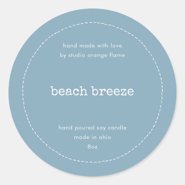 Modern White Border Candle Cosmetics Product label (Front)