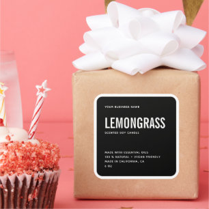 Modern white border candle label