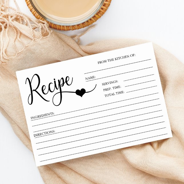 Modern White Bridal Shower RECIPE CARDS (Creator Uploaded)