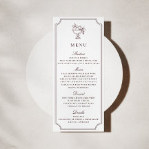 Modern White Burgundy Double Frame wedding Menu