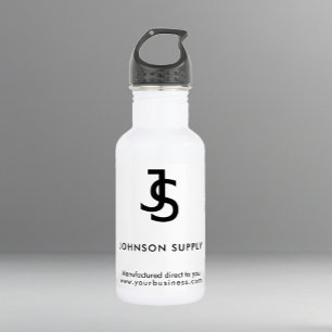 Modern White Business Custom Company Logo  532 Ml Water Bottle