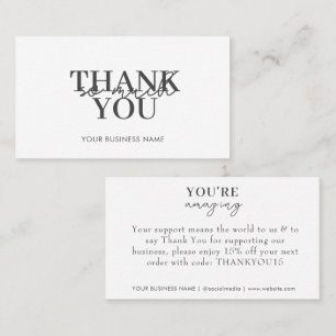 Modern White Business Elegant Thank You Card