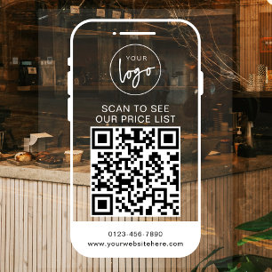 Modern White Business Logo Scan Price List QR Code
