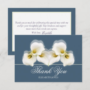 Modern White Calla Lilies Bridal Shower Thank You Card