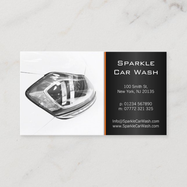 Modern White Car Headlamp Business Card (Front)