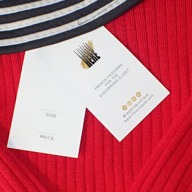 Modern White  Clothing Price tag with logo (Creator Uploaded)