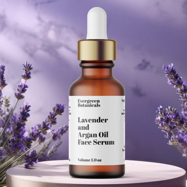 Modern White Cosmetics Dropper Bottle Label (Creator Uploaded)