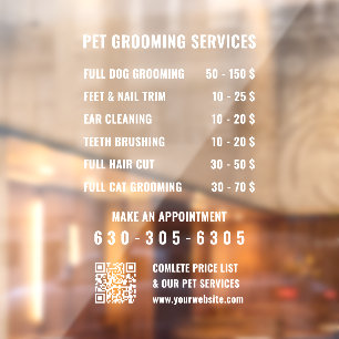 Modern White Custom Business Service List QR Code