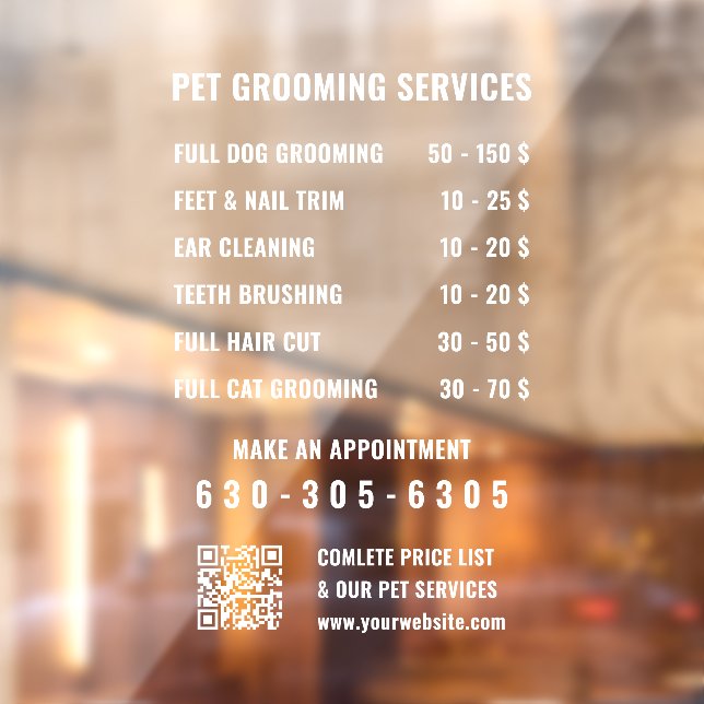 Modern White Custom Business Service List QR Code (Sheet 2)