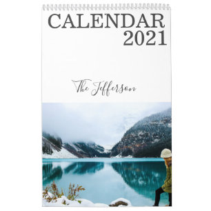Modern White Custom Photo 2021 Calendar