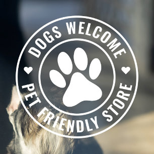 Modern White Dogs Welcome Pet Friendly Store