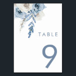 Modern White & Dusty Blue Wedding Table Number<br><div class="desc">Modern White & Dusty Blue Wedding Table Number

See Niche and Nest store for Set.</div>