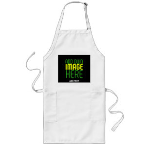 MODERN WHITE EDITABLE BLACK IMAGE TEXT TEMPLATE LONG APRON