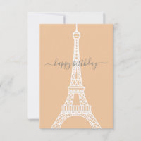 Modern White Eiffel Tower Birthday