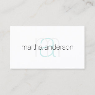 Modern white elegant monogram aesthetician salon business card