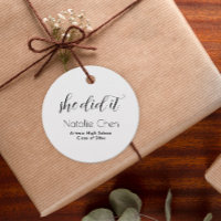 Modern White Elegant She Did It Graduation Party