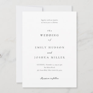 Modern White Elegant Wedding Invitation