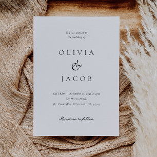 Modern White Elegant Wedding Invitation