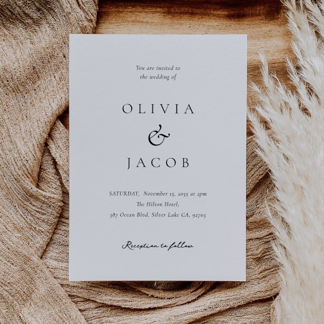 Modern White Elegant Wedding Invitation (Creator Uploaded)
