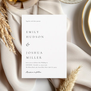 Modern White Elegant Wedding Invitation