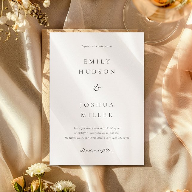 Modern White Elegant Wedding Invitation (Creator Uploaded)