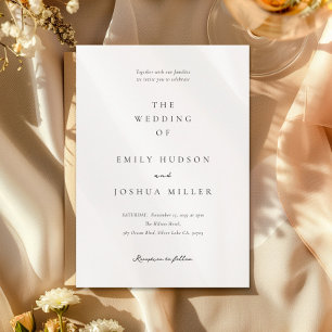 Modern White Elegant Wedding Invitation