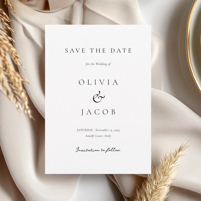 Modern White Elegant Wedding Save The Date (Creator Uploaded)