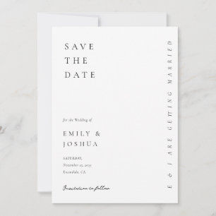 Modern White Elegant Wedding Save The Date