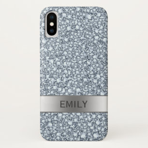 Modern White Encrusted Diamonds Glitter Case-Mate iPhone Case