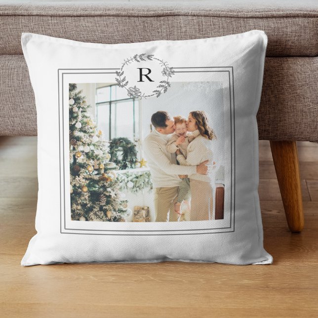 Modern White| Family Photo | Initial Cushion (Creator Uploaded)