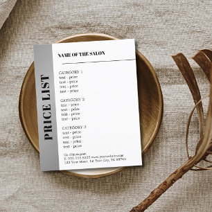 Modern White Faux Silver Stripe Bold Beauty Flyer