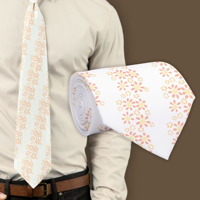 Modern White Floral Pattern Tie (Creator Uploaded)