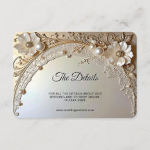 Modern White Flowers Pearls Detail