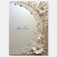 Modern White Flowers Pearls Magnet