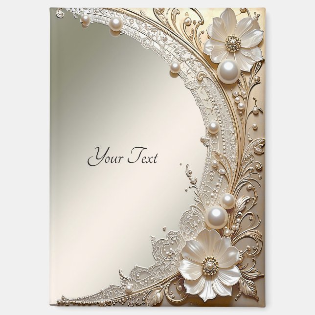 Modern White Flowers Pearls Magnet (Front)