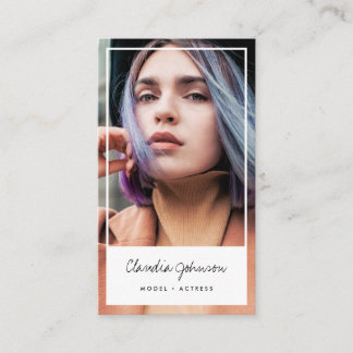Modern white frame actor model singer dancer photo business card