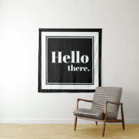 Modern White Frame Hello There Typography