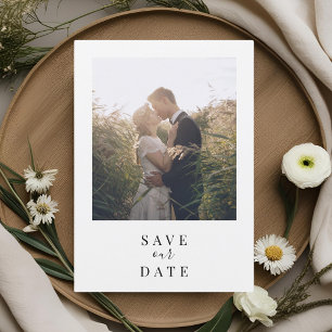 Modern White Frame Photo Wedding Save The Date