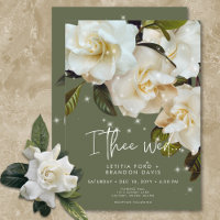 Modern White Gardenias on Sage Sparkle Wedding