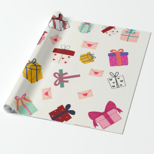Modern white girly bithday wrapping paper