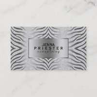 Modern White Glitter & Gold Zebra Stripes